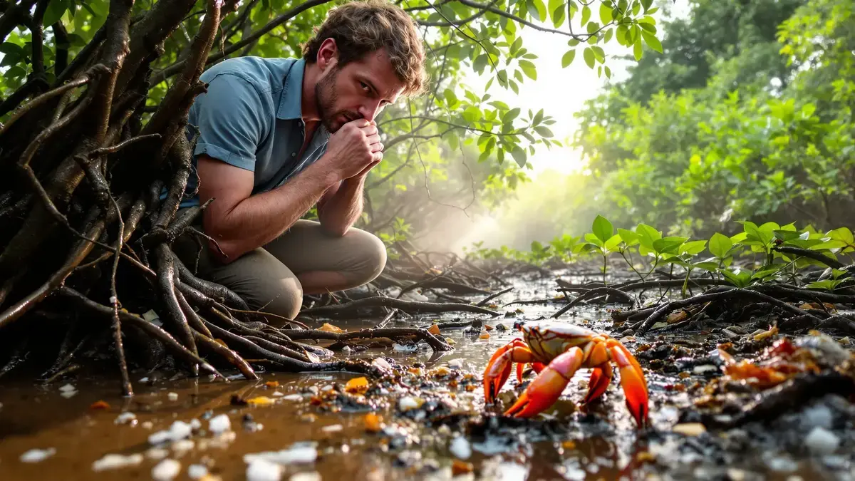 Deze krab, waarvan men dacht dat hij de natuur schoonmaakte, verandert plastic in een veel gevaarlijker onzichtbaar gif