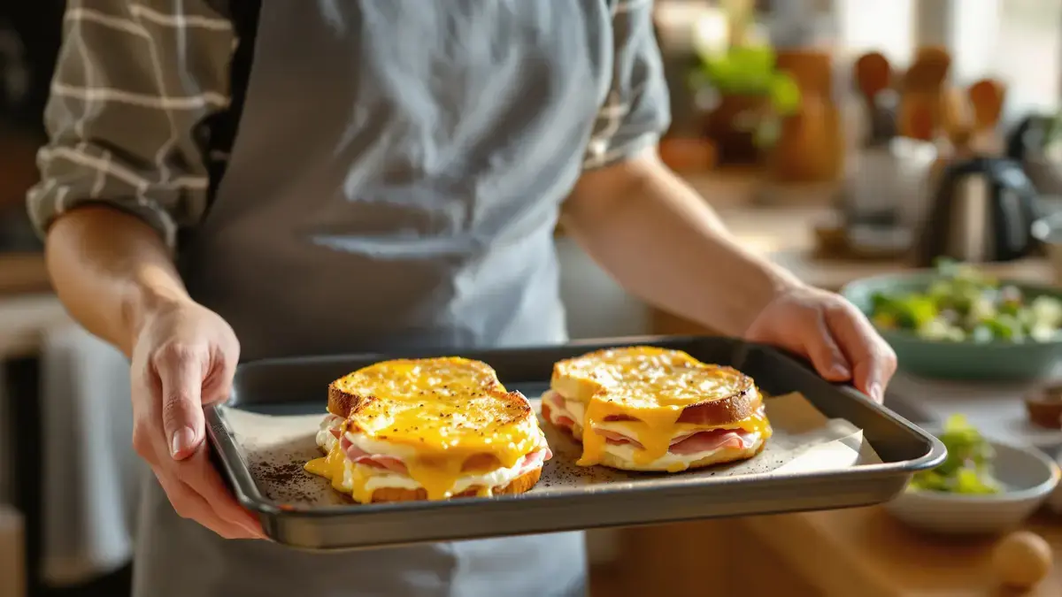 Dit recept voor snelle croque-monsieur uit de oven is zowel smeuïg als gemakkelijk te maken