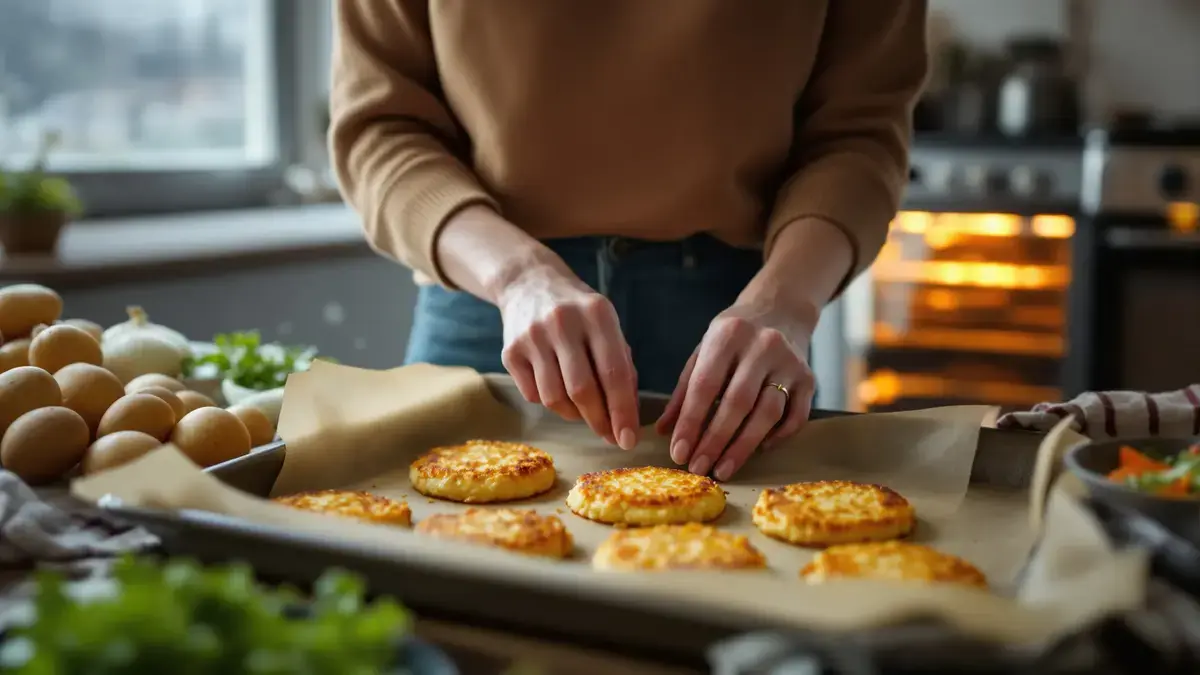 Maak in 10 minuten knapperige aardappelkoekjes uit de oven lichter dan frietjes voor het hele gezin