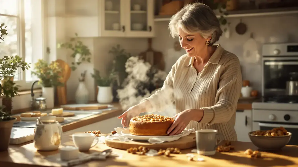 In 35 minuten in de oven verspreidt deze notentaart een heerlijke geur door het huis met ingrediënten die we allemaal in onze voorraadkast hebben