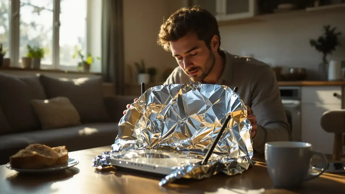 Wat gebeurt er als je je wifi-router in aluminiumfolie wikkelt verbetert of verslechtert dat het internet